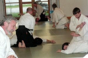 students work out on mat